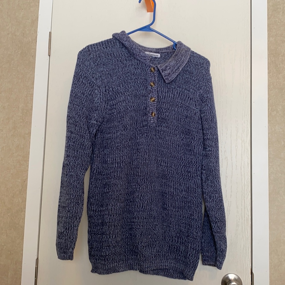 Blue button sweater